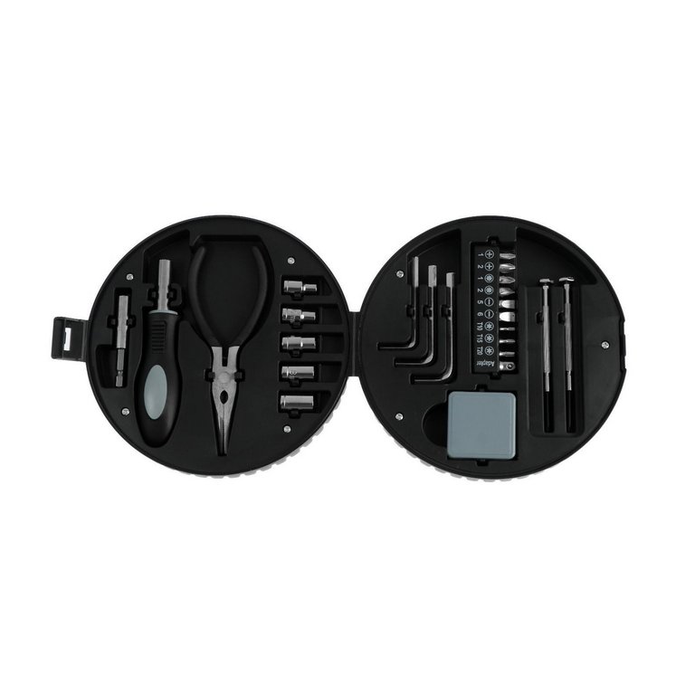 Набор инструментов "ТУНДРА" подарочный пластиковый кейс "Колесо", 24 предмета