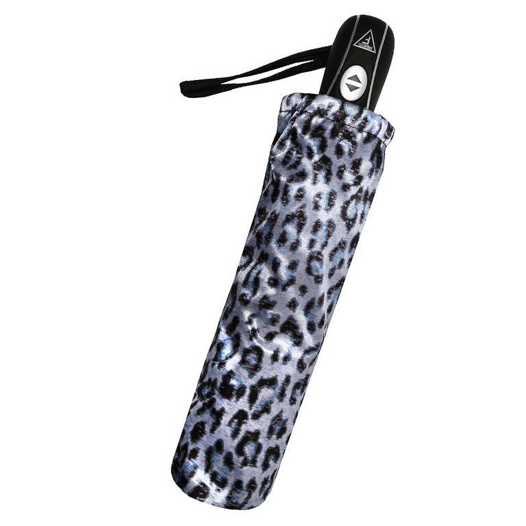 Зонт женский автомат Fabretti, 3 сложения, эпонж, голубой