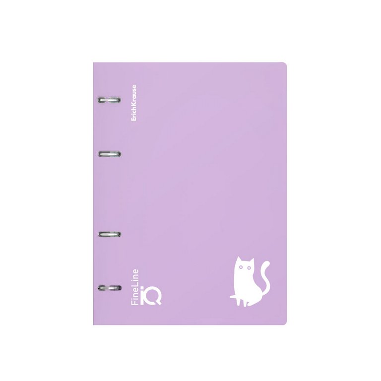 Тетрадь 100 лист кл. А5 на кольцах ErichKrause "IQ FineLine. Brave cats" фиолетовая