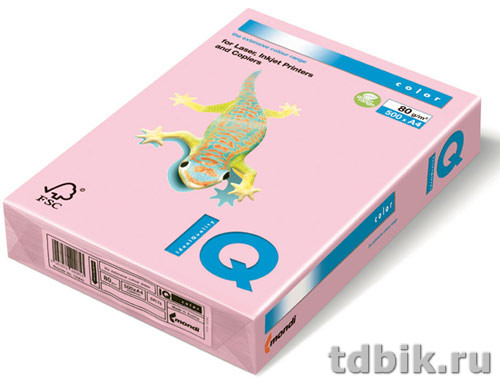 Бумага IQ pale 80 А4 25, 100 лист/уп, розовый