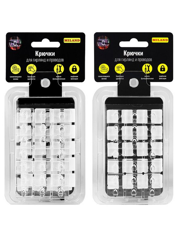 Набор самоклеящихся крючков (для гирлянд), 60 шт.