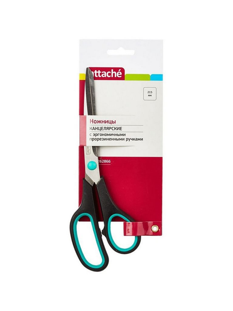 Ножницы 215 мм пластмас. рукоятка с резиновыми вставками Attache