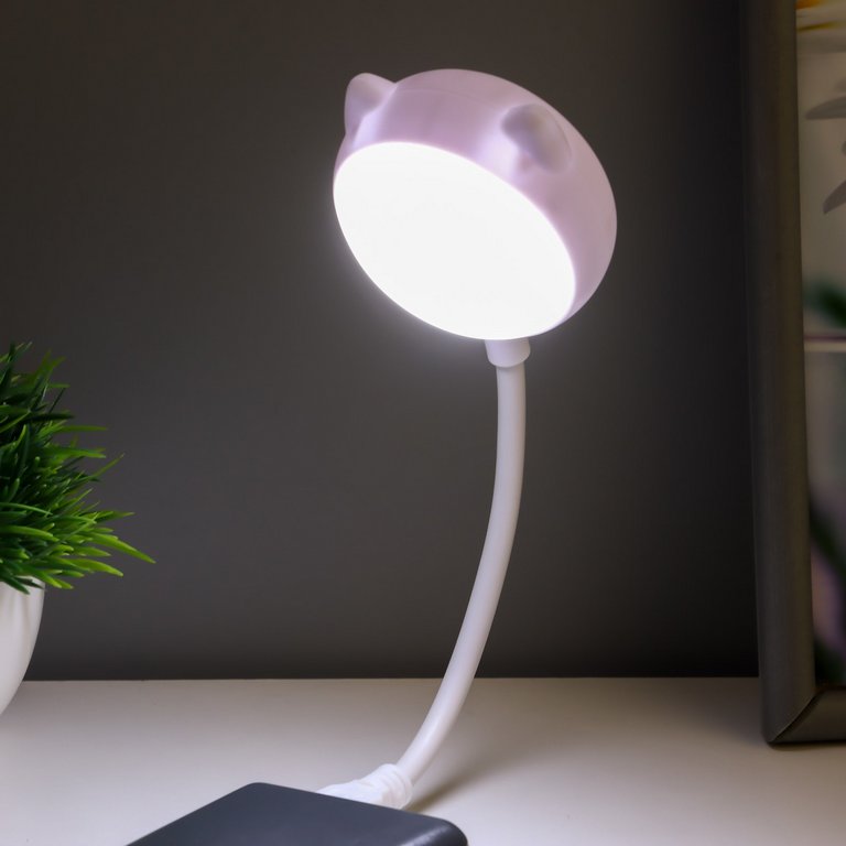 Ночник "Котик" 13,5х8,5х30 см, LED USB белый