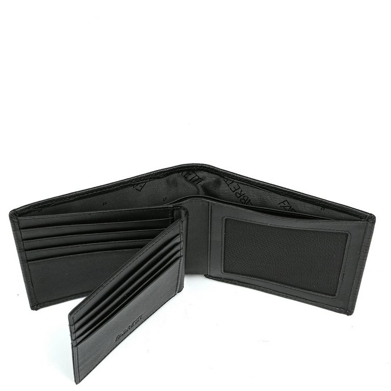 Портмоне FABRETTI мужское, нат. кожа, 12,5*10*2,5 см, черный