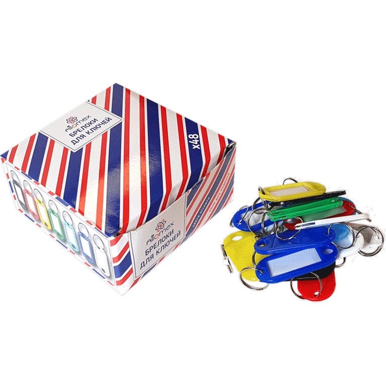 Брелок для ключей длина 50 мм, инфо-окно 30*15 мм, Attomex, цв. ассорти