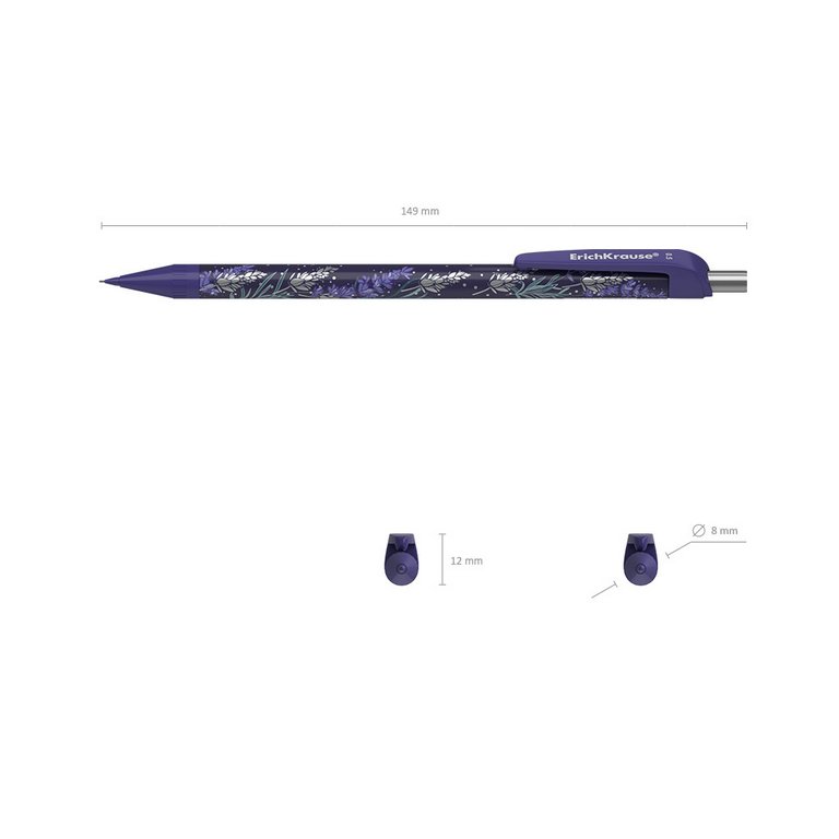 Карандаш механический 0.5 мм с рисунком ErichKrause "Lavender" ассорти корпус