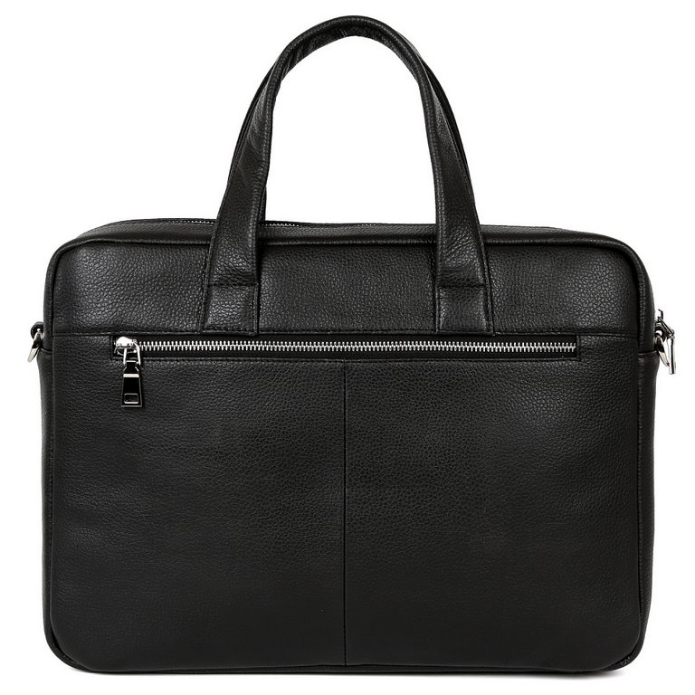 Сумка мужская FABRETTI 38*28*7,5, нат. кожа, черный