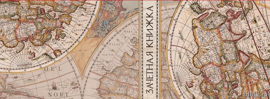 Обложка для зачетной книжки ПВХ  11,5*30 см "Карта коричневая"