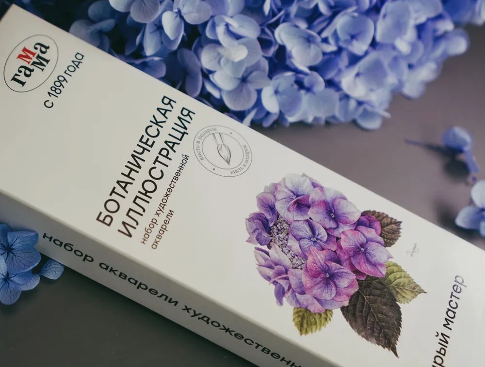 Краски акварельные художественные 14 цв. ГАММА "Ботаническая иллюстрация" в кюветах по 2,6 мл