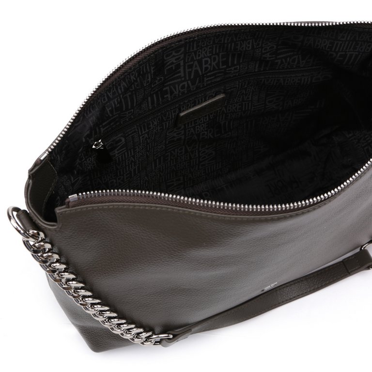 Сумка женская FABRETTI 30х21х10 см, нат. кожа, табачный