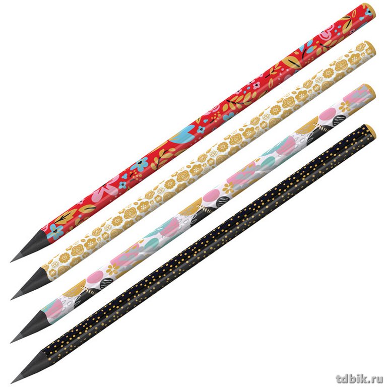 Карандаш ч/г HB с рис. трехгранный Berlingo "Sparkle" (черное дерево) ассорти