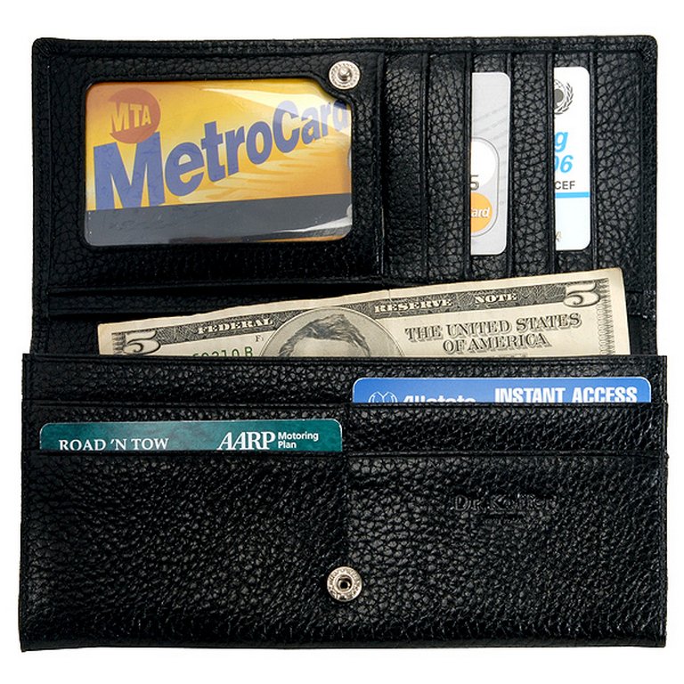 Портмоне Dr.Koffer 9,5*18,5см, нат. кожа, черный