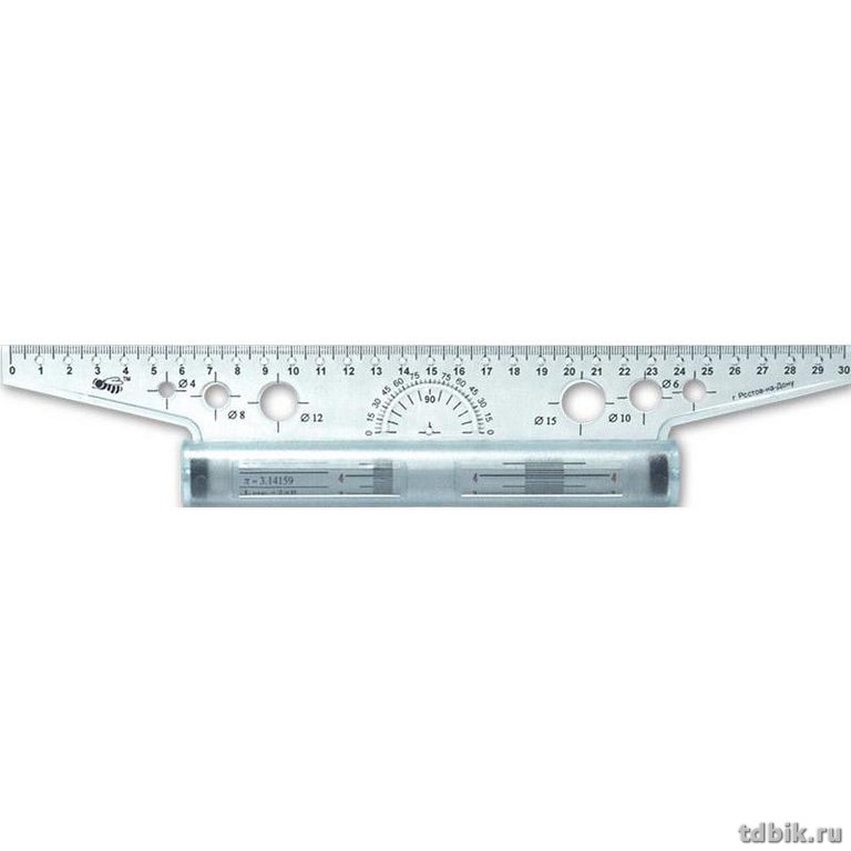 Линейка-рейсшина, металл. ролик 30 см Пчелка