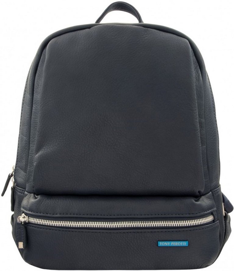 Рюкзак женский Tony Perotti 24*31*15 см, нат. кожа, синий