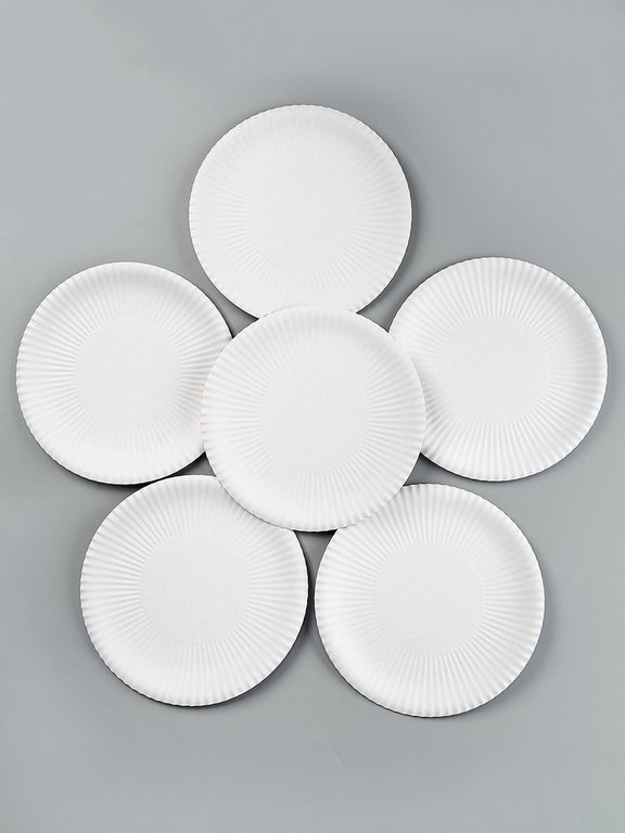 Набор одноразовой посуды картон на 6 персон "Белый"