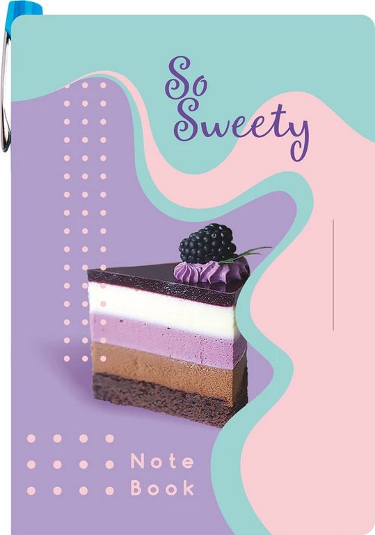 Блокнот А6  50л., 105*150 мм, LAMARK +ручка, "Mousse cake", вн.блок на спирали