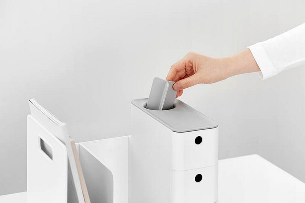 Лоток вертикальный 2-х секцион. с выдвижн. ящиками серый, Sysmax