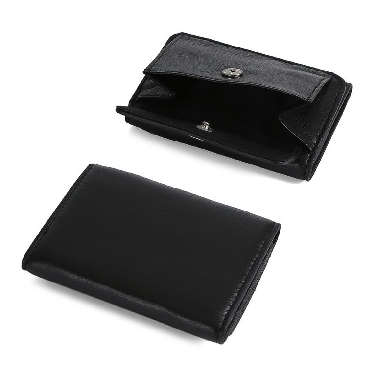 Портмоне FABRETTI женское, нат. кожа,  9,5х7х3 см, черный