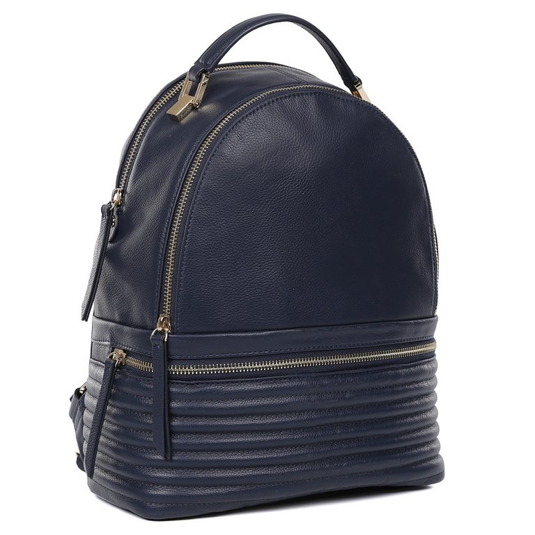 Рюкзак женский LEO VENTONI 31*32*13см, нат. кожа, синий