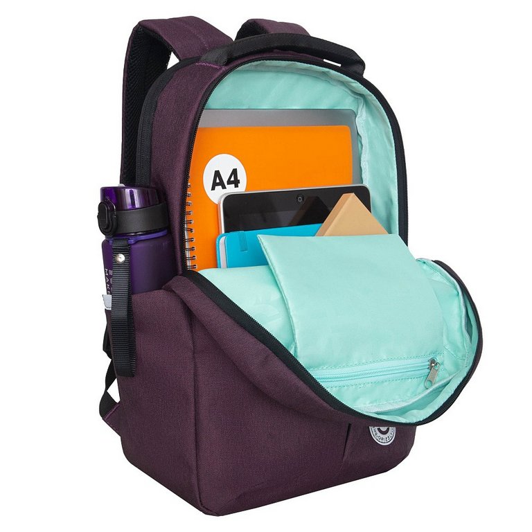 Рюкзак школьный для девочки Grizzly 28*42*14 см, фиолетовый