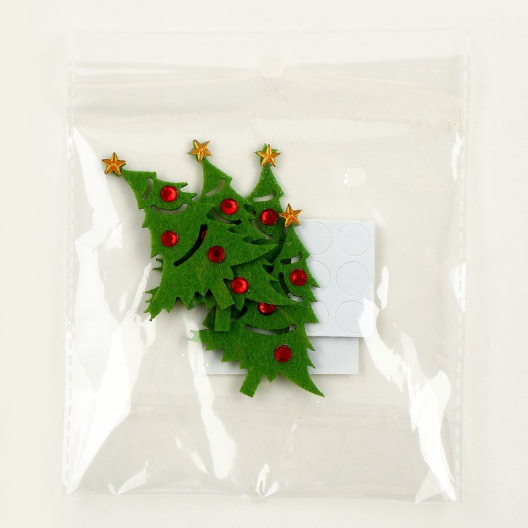 Наклейки из фетра "Ели" 4 шт/уп.