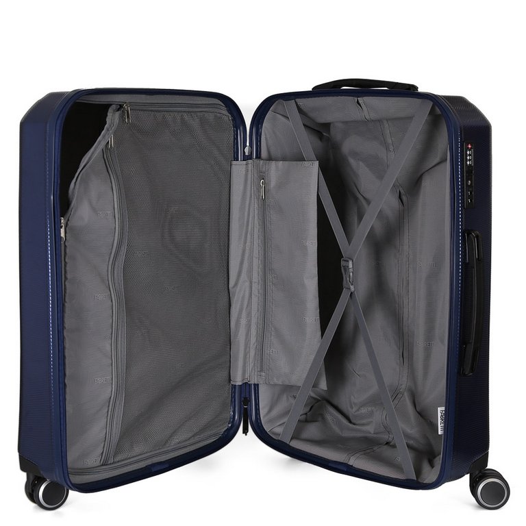 Чемодан 4-х колесный FABRETTI 100% поликарбонат, 66*43*27 см, синий