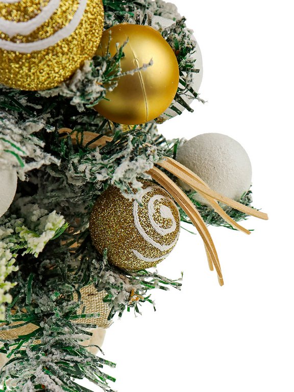 Ель декоративная   0,30 м украшенная "Зимняя красавица" (цв. гамма украшений золотая)