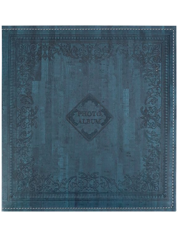 Фотоальбом 500 фото 10*15см "История" MILAND темно-синий, обложка под кожу, в коробке