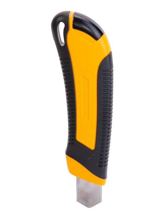 Нож канцеляр. шир. 1,8 см, метал. направ. резиновые вставки Deli