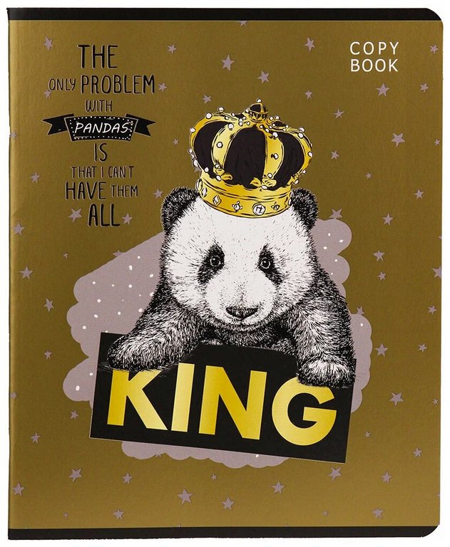 Тетрадь 48 лист кл. А5 на скрепке Collezione "ЖИВОТНЫЕ В КОРОНАХ" мелов. обл., лён