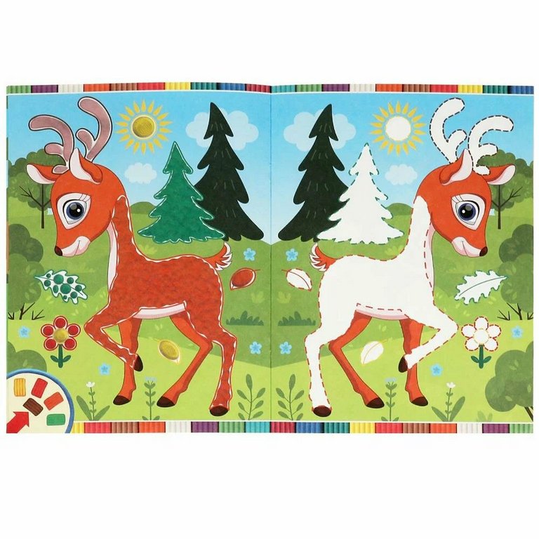 Раскраска пластилином А4 "Лесные животные" Умка