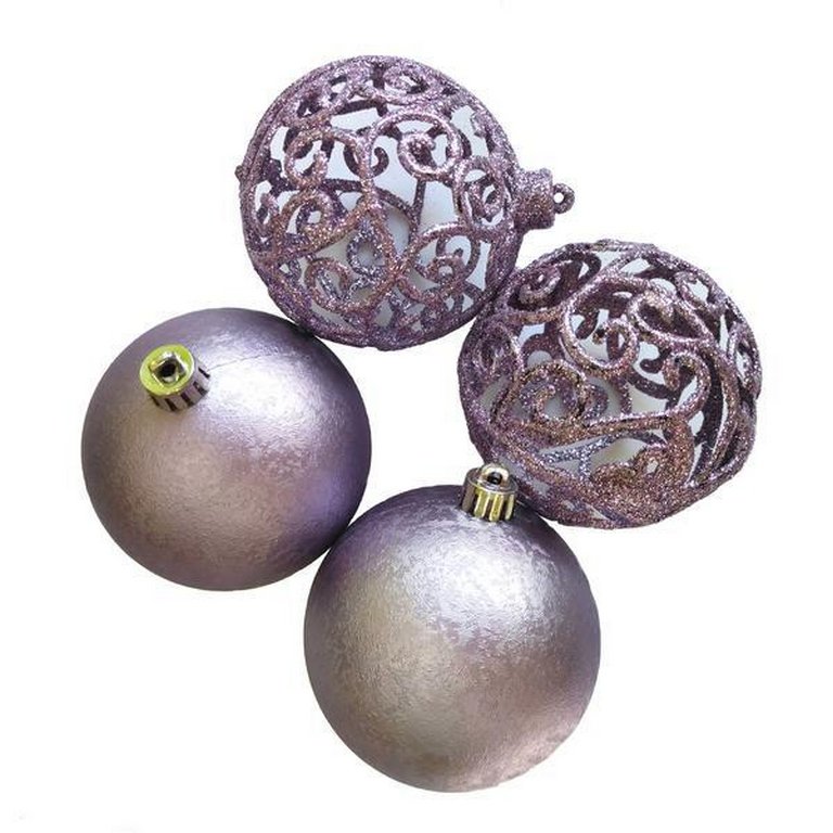 Набор шаров  цвет фиолетовый светлый 80 мм 4 шт