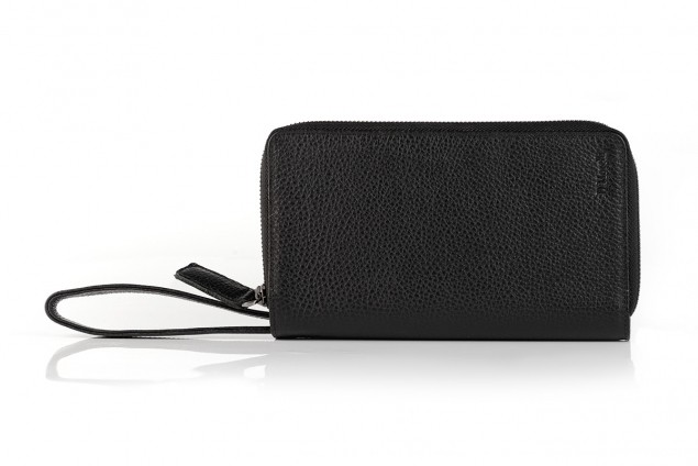 Сумка-органайзер Faetano "TEXAS" нат. кожа, с выдвижной ручкой, черная