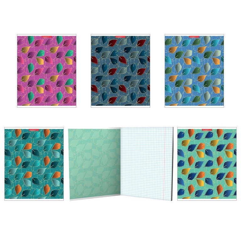 Тетрадь 48 лист кл. А5 на скрепке "Листья"