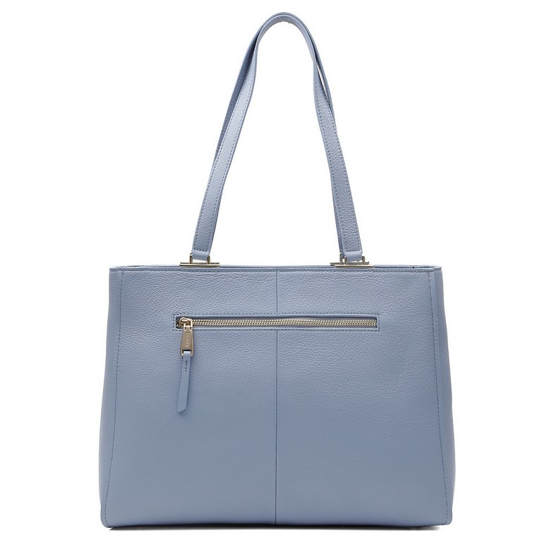 Сумка женская FABRETTI 36*26*14см, нат. кожа, голубой