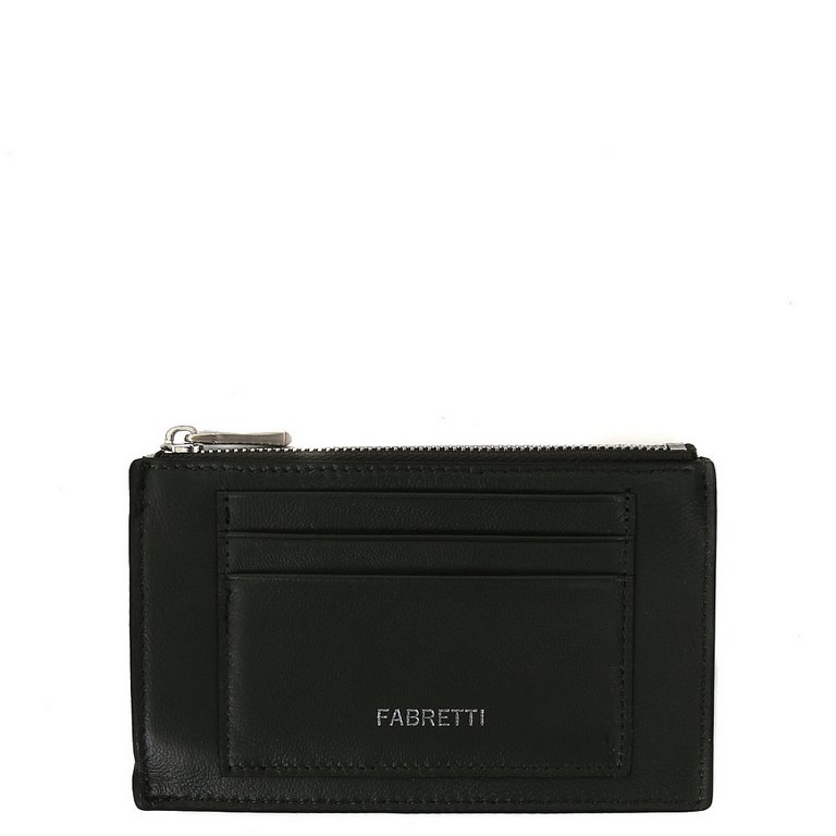 Визитница FABRETTI нат. кожа, 14*8,5*0,5см, темно-зеленый