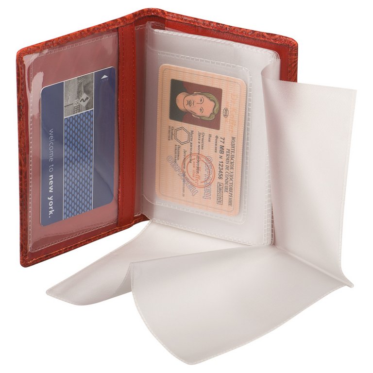 Обложка для автодокументов Dr.Koffer нат. кожа, красный