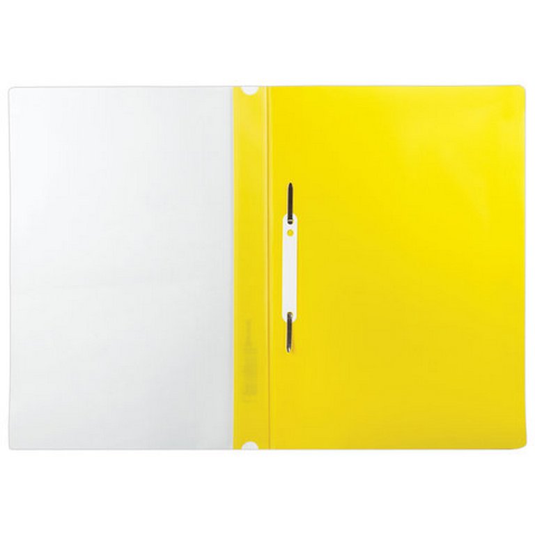 Папка-скоросшиватель А4 пластик  (0,14/0,18 мм) с отверст. цв. жёлтый BRAUBERG