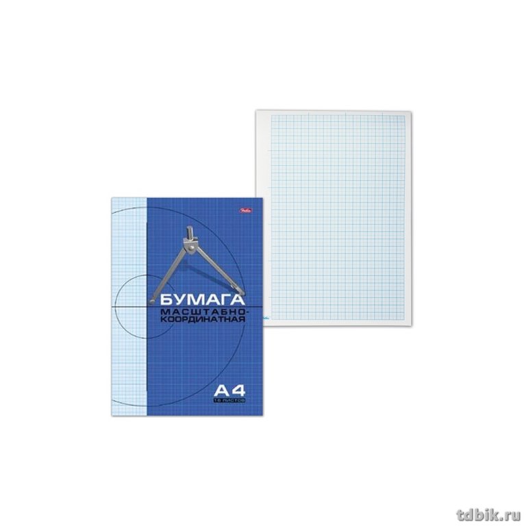 Миллиметровая бумага 295 мм*210 мм, А4, 16л., голубая