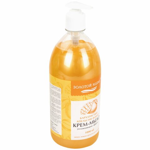 Мыло-крем жидкое 1л. Бархатистый апельсин-манго (ЗОЛОТОЙ ИДЕАЛ)