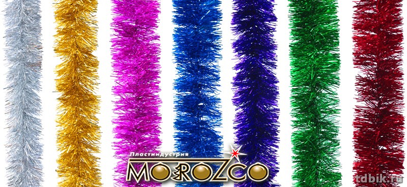 Мишура d  35мм, длина 2м "Праздничная" цвет серебро MOROZCO