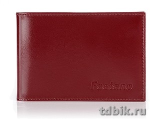 Визитница на 32 визитки Faetano, нат.кожа, красная