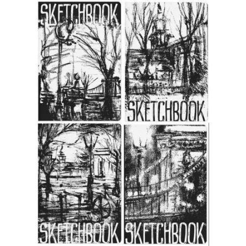 Скетчбук 179*250 мм, 60л."SKETCHBOOK" ЧЕРНЫЙ 80 ГР, ПРОШИТЫЙ БЛОК (4 ВИДА)
