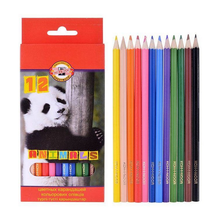 Набор карандашей  12 цв. KOH-I-NOOR "Животные"