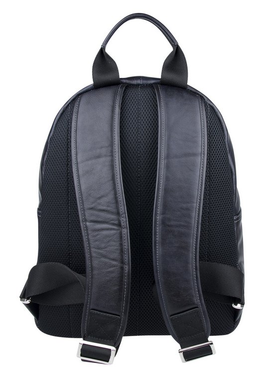 Рюкзак молодежный мужской  Baron натуральная кожа небраска 28*40*12 см, черный