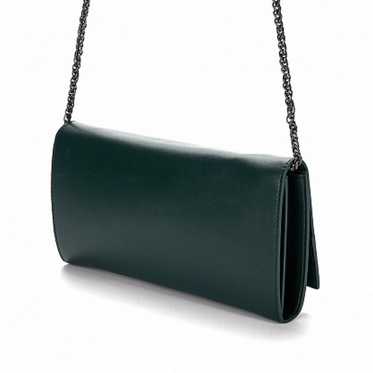 Сумка женская-клатч Jane's Story зеленый нат. кожа