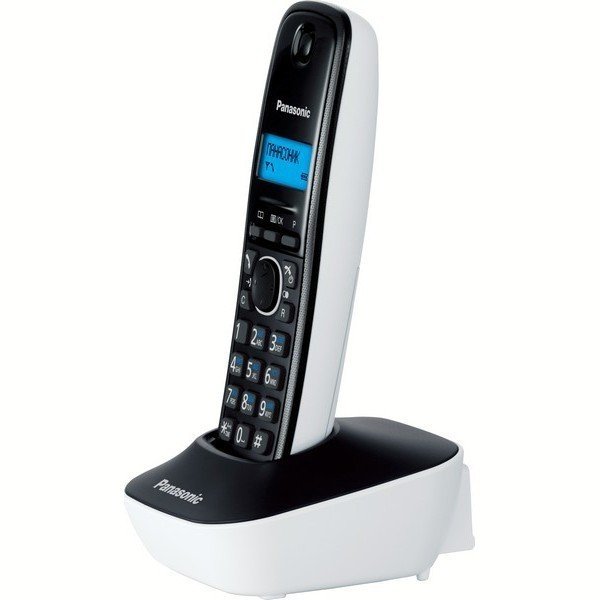 Телефон Panasonic KX-TG1611RUW беспроводной, цвет белый/черный