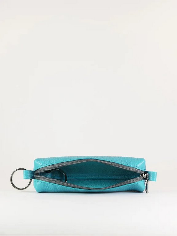 Футляр для ключей  D.Morelli "Монтана" из нат.кожи, на молнии, бирюзовый