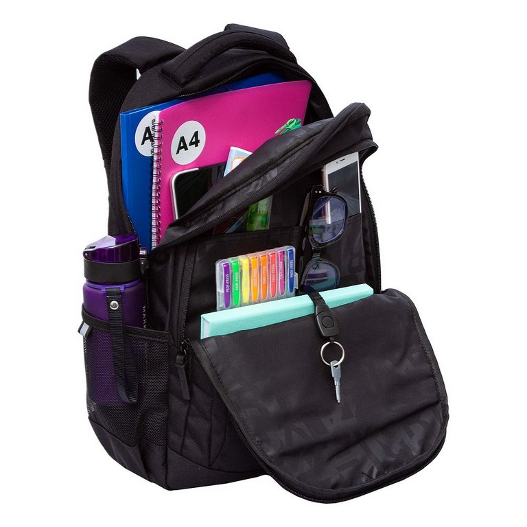 Рюкзак молодежный мужской Grizzly 47*32*17 см., черный