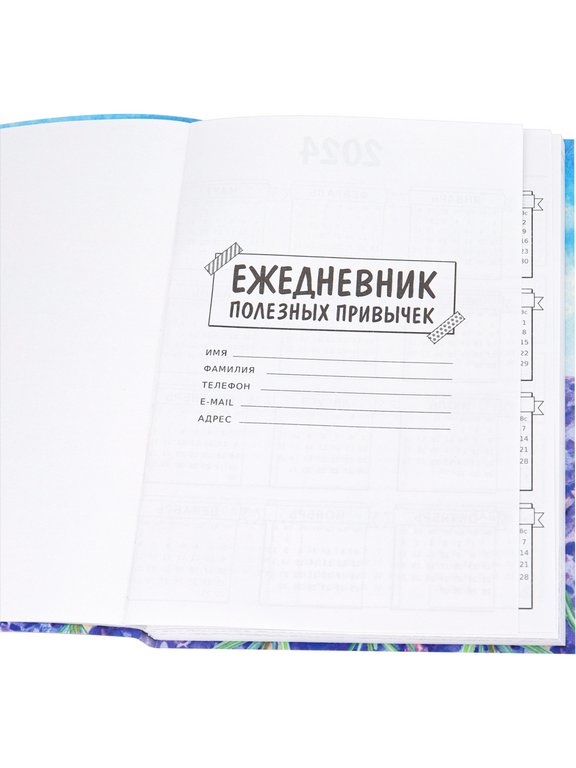 Ежедневник  полезных привычек 145х200 мм "Прованс" интег. переплет 100 л., MILAND